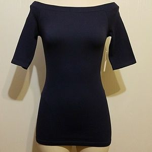 Nwt navy off shoulder top